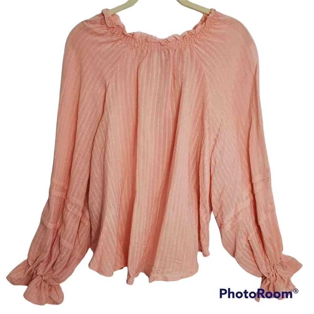 FREE PEOPLE Out of Town‎ Split Neck Blouse Sz XSMALL